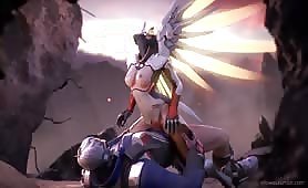 Mercy Soldier Spread Her Wings When Comes To climax While Fast dong Riding