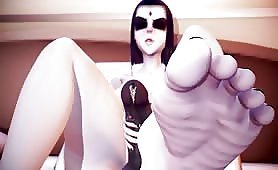 Sb Raven Handjob, enormous black Pierced dong White Masked shemale 3d Animation