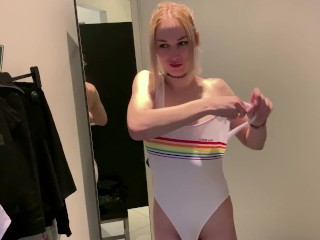 sucked OFF A TRANSLADY IN A DRESSING ROOM